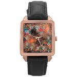abstraction 22 Rose Gold Leather Watch  Front