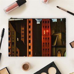 Sci-fi Futuristic Science Fiction City Neon Scene Artistic Technology Machine Fantasy Gothic Town Bu Cosmetic Bag (large)