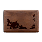 Village Moon Cloudy Historical Tudor Architecture Houses Town Night Windows City Wood Oval USB Flash Drive Box
