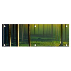 Outdoors Night Moon Full Moon Trees Setting Scene Forest Woods Light Moonlight Nature Wilderness Lan Banner And Sign 6  X 2 