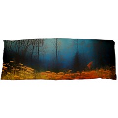 Wildflowers Field Outdoors Clouds Trees Cover Art Storm Mysterious Dream Landscape 40 x15  Body Pillow Case Dakimakura (two Sides)