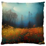 Wildflowers Field Outdoors Clouds Trees Cover Art Storm Mysterious Dream Landscape 16  Baby Flannel Cushion Case (Two Sides) Front