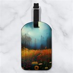 Wildflowers Field Outdoors Clouds Trees Cover Art Storm Mysterious Dream Landscape Nappa Leather Luggage Tag Rectangle Back