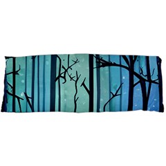 Nature Outdoors Night Trees Scene Forest Woods Light Moonlight Wilderness Stars 40 x15  Body Pillow Case Dakimakura (two Sides)