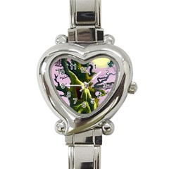 Outdoors Night Full Moon Setting Scene Woods Light Moonlight Nature Wilderness Landscape Heart Italian Charm Watch