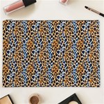 Blue Brown Leopard Cosmetic Bag (XXL) Front