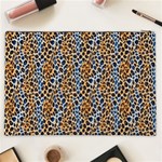 Blue Brown Leopard Cosmetic Bag (XXL) Back