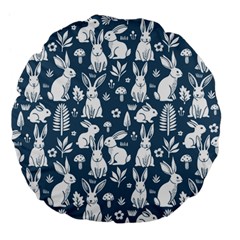 Easter Bunny Pattern Large 18  Premium Flano Round Cushions