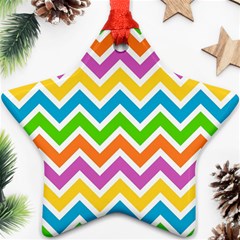 Chevron Pattern Design Texture Star Ornament (two Sides)