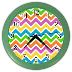 Chevron Pattern Design Texture Color Wall Clock