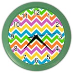 Chevron Pattern Design Texture Color Wall Clock Front