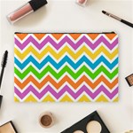 Chevron Pattern Design Texture Cosmetic Bag (Large) Back