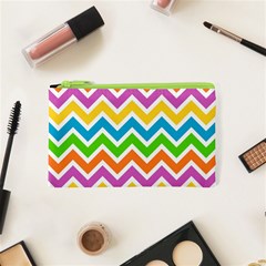 Chevron Pattern Design Texture Cosmetic Bag (xs)