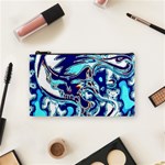 Trippy Dippy Bears Blue Dancing Greatful Dead Skull Steal Your Face Cosmetic Bag (Small) Front