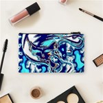 Trippy Dippy Bears Blue Dancing Greatful Dead Skull Steal Your Face Cosmetic Bag (Small) Back