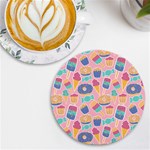 Ice Cream Donut Sweets Candie UV Print Round Tile Coaster Front