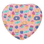 Ice Cream Donut Sweets Candie Heart Glass Fridge Magnet (4 pack) Front