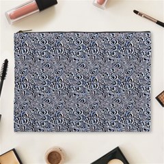 Blue Black Snake Pattern Cosmetic Bag (xl)