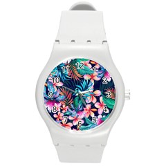Hawaiian Flowers Hawaii Round Plastic Sport Watch (m)
