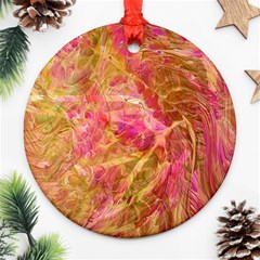 Acid Green Blend Round Ornament (two Sides)