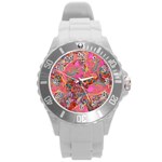 Collage  Round Plastic Sport Watch (L) Front