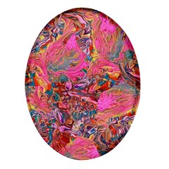 Collage  Oval Glass Fridge Magnet (4 Pack)