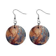 Blue Flow Mini Button Earrings