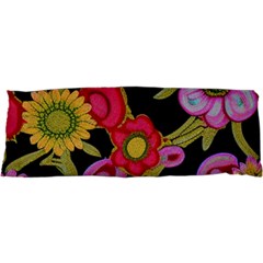 Mid Century Retro Floral 1970s 1960s Pattern 70 47 x17  Body Pillow Case Dakimakura (two Sides)