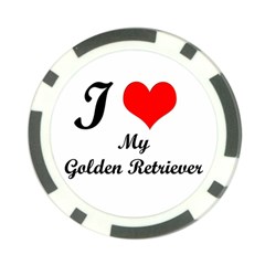 I Love My Golden Retriever Poker Chip Card Guard