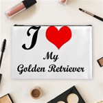 I Love My Golden Retriever Cosmetic Bag (Large) Front