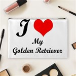 I Love My Golden Retriever Cosmetic Bag (Large) Back