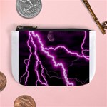 Purple Lightning Coin Change Purse Front